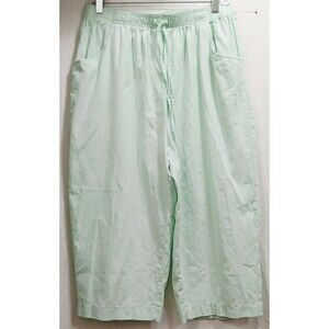 Jeno Neuman Capri Pants XL Light Green Pull On Women's XL Stretch Pockets EUC